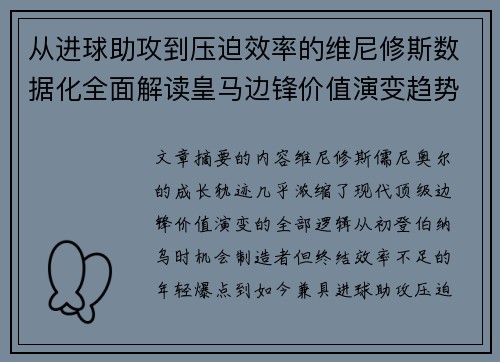 从进球助攻到压迫效率的维尼修斯数据化全面解读皇马边锋价值演变趋势